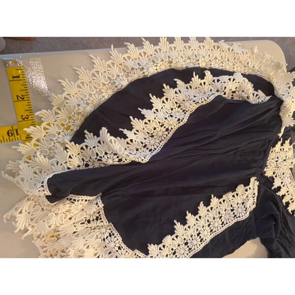 Debbie Dabbie Navy & White Lace Trim Romper Size 8 - Picture 10 of 11